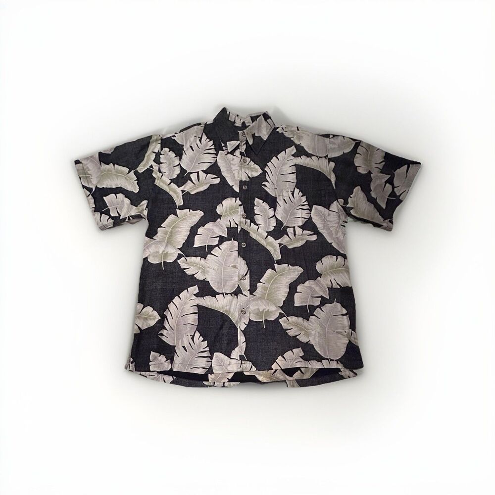 Vintage Cooke Street Honolulu Hawaiian Reverse Shirt Mens Banana Leaves Size L